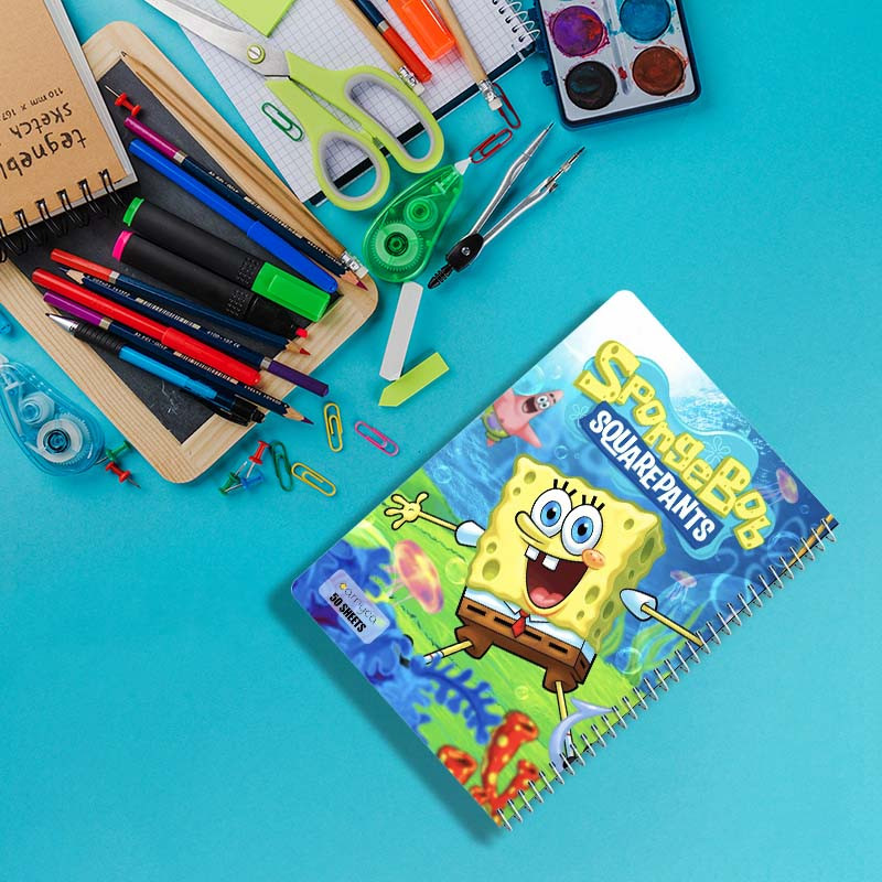 دفتر نقاشی 50 برگ کارنیکا طرح spong bob کد 66092 مجموعه 4 عددی