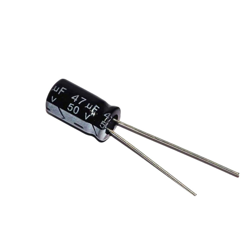 خازن الکترولیت 47 میکرو فاراد جی دبلیو کو کد 50v بسته 50 عددی