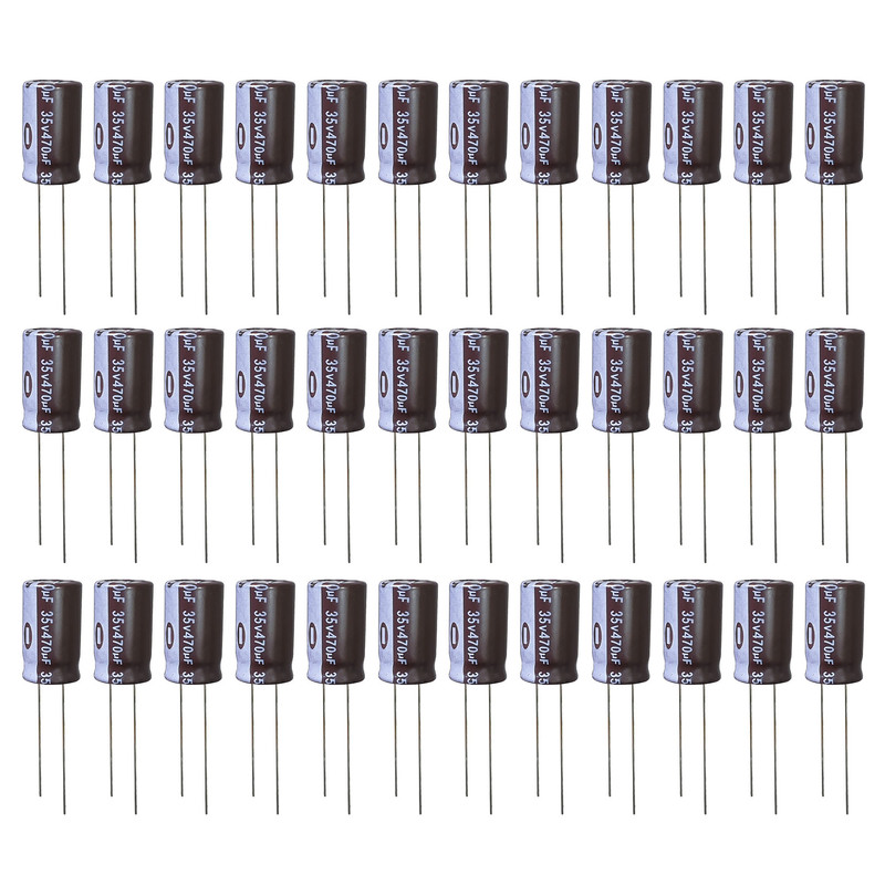 خازن الکترولیت 470 میکروفاراد 35 ولت آکسبوم مدل TEC-47035 بسته 36 عددی