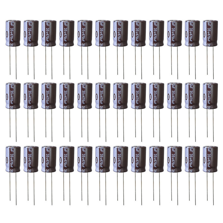 خازن الکترولیت 470 میکروفاراد 35 ولت آکسبوم مدل TEC-47035 بسته 36 عددی
