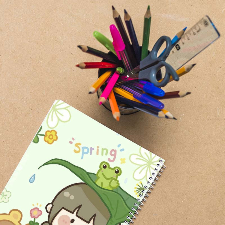 دفتر نقاشی 50 برگ کارنیکا طرح دختر خندون Smiling Girl کد 69156 مجموعه 4 عددی