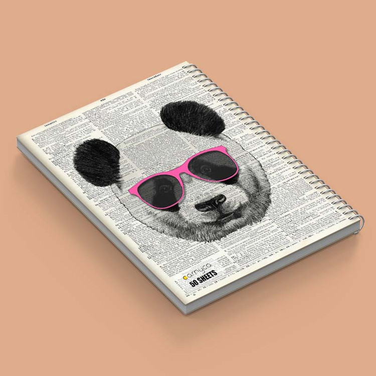 دفتر نقاشی 50 برگ کارنیکا طرح روزنامه وینتج حیوانات Vintage Newspaper Animals کد 60584 مجموعه 4 عددی