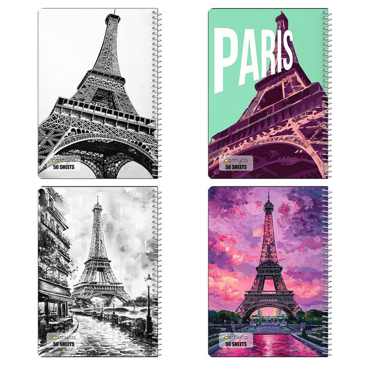 دفتر نقاشی 50 برگ کارنیکا طرح پاریس Paris کد 56487 مجموعه 4 عددی