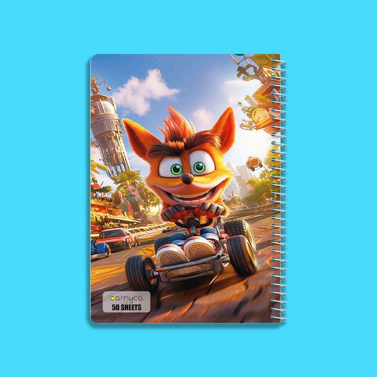 دفتر نقاشی 50 برگ کارنیکا طرح کرش بندیکوت Crash Bandicoot کد 64782 مجموعه 4 عددی