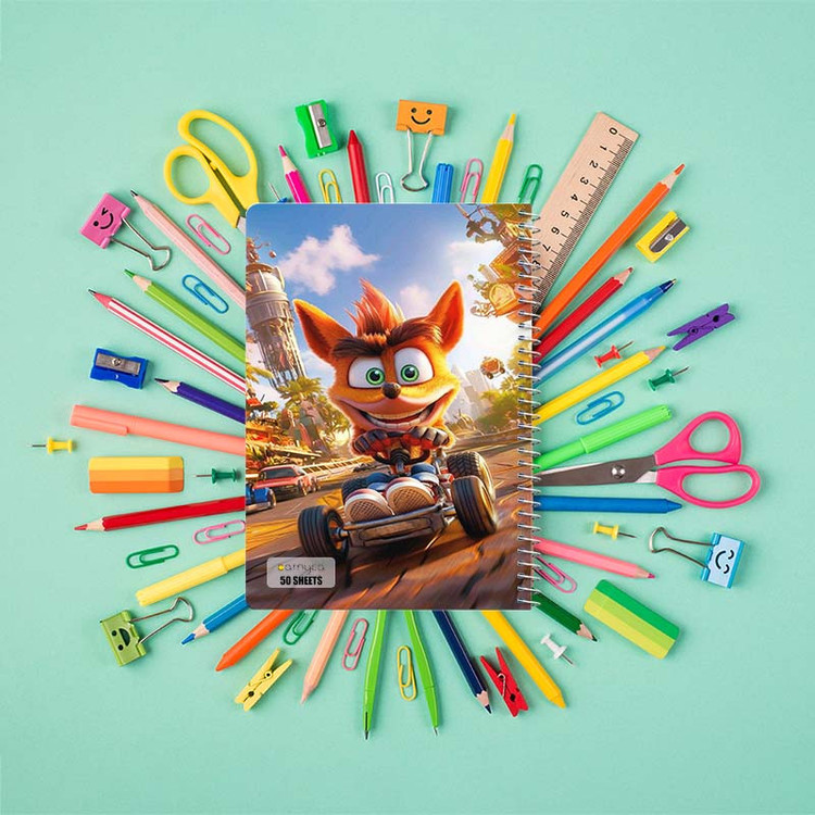 دفتر نقاشی 50 برگ کارنیکا طرح کرش بندیکوت Crash Bandicoot کد 64782 مجموعه 4 عددی