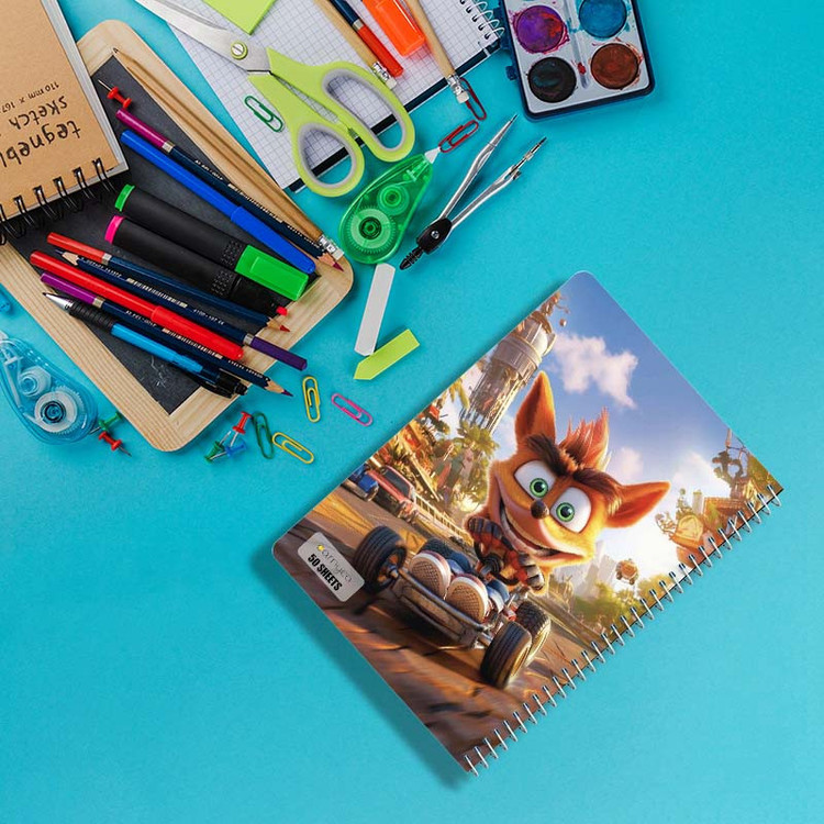 دفتر نقاشی 50 برگ کارنیکا طرح کرش بندیکوت Crash Bandicoot کد 64782 مجموعه 4 عددی