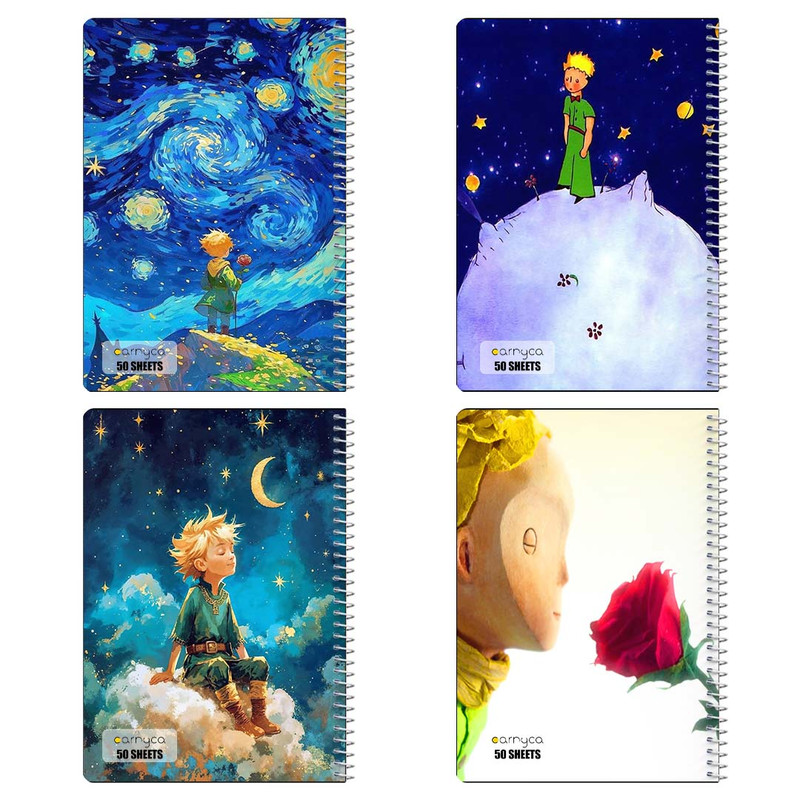 دفتر نقاشی 50 برگ کارنیکا طرح شازده کوچولو The Little Prince کد 83886 مجموعه 4 عددی