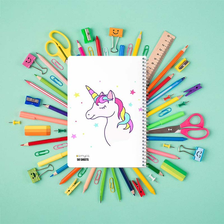دفتر نقاشی 50 برگ کارنیکا طرح یونیکورن Unicorn کد 43699 مجموعه 4 عددی