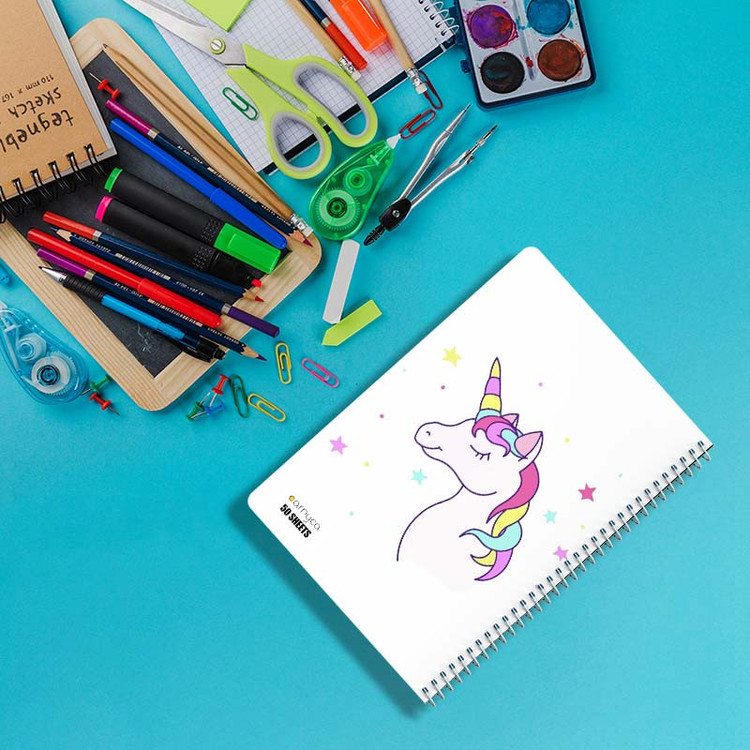 دفتر نقاشی 50 برگ کارنیکا طرح یونیکورن Unicorn کد 43699 مجموعه 4 عددی