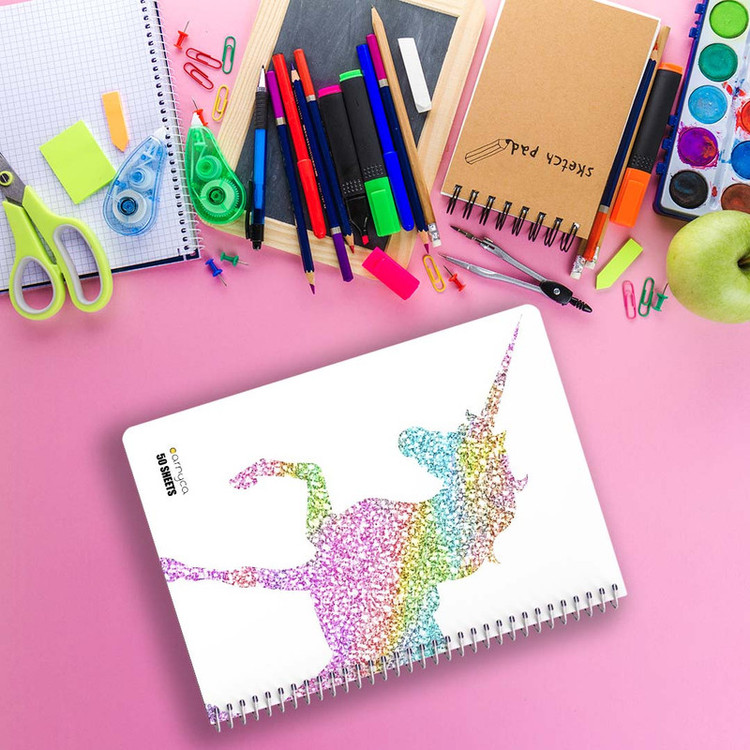دفتر نقاشی 50 برگ کارنیکا طرح یونیکورن Unicorn کد 43699 مجموعه 4 عددی