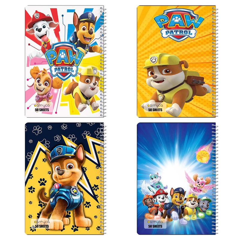 دفتر نقاشی 50 برگ کارنیکا طرح سگ های نگهبان paw patrol کد 74121 مجموعه 4 عددی