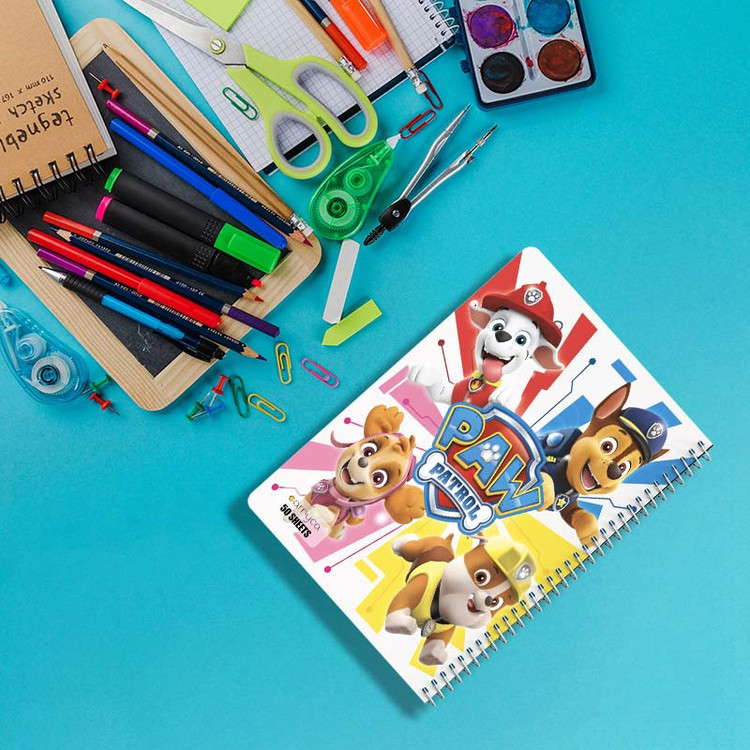 دفتر نقاشی 50 برگ کارنیکا طرح سگ های نگهبان paw patrol کد 74121 مجموعه 4 عددی