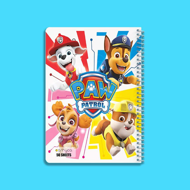 دفتر نقاشی 50 برگ کارنیکا طرح سگ های نگهبان paw patrol کد 74121 مجموعه 4 عددی