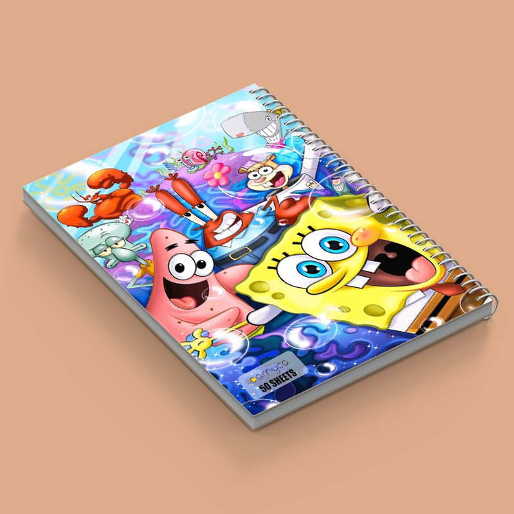 دفتر نقاشی 50 برگ کارنیکا طرح باب اسفنجی spong bob کد 13678 مجموعه 4 عددی