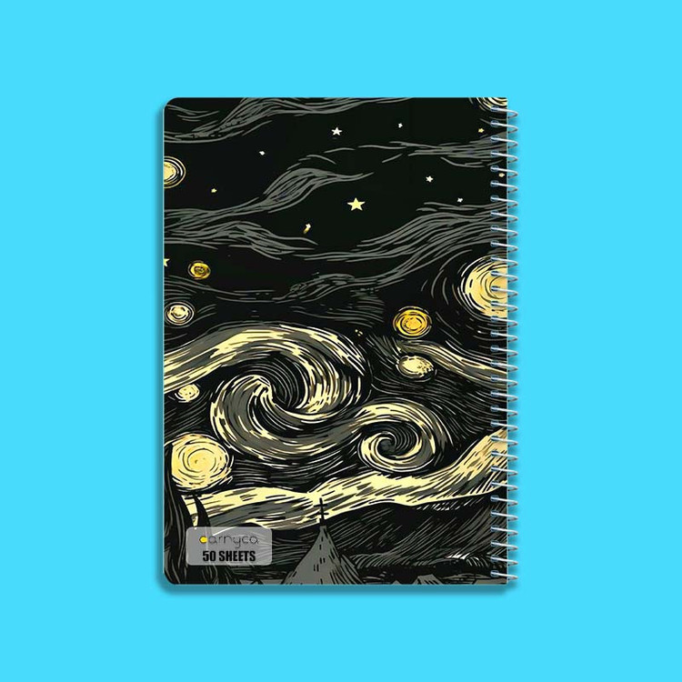 دفتر نقاشی 50 برگ کارنیکا طرح شب پرستاره فانتزی ونگوگ Fantasy Starry Night Van Gogh کد 87078 مجموعه 4 عددی