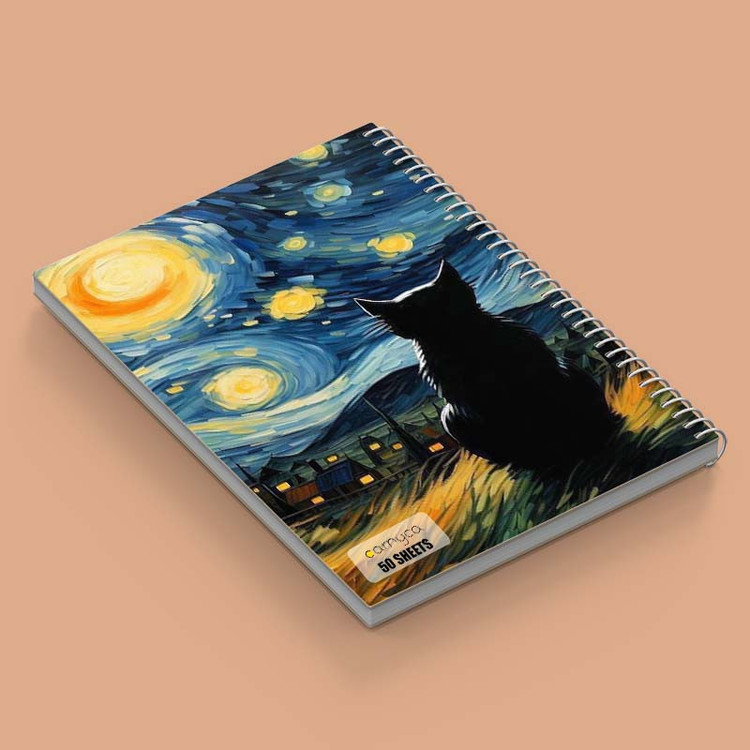 دفتر نقاشی 50 برگ کارنیکا طرح شب پرستاره فانتزی ونگوگ Fantasy Starry Night Van Gogh کد 87078 مجموعه 4 عددی