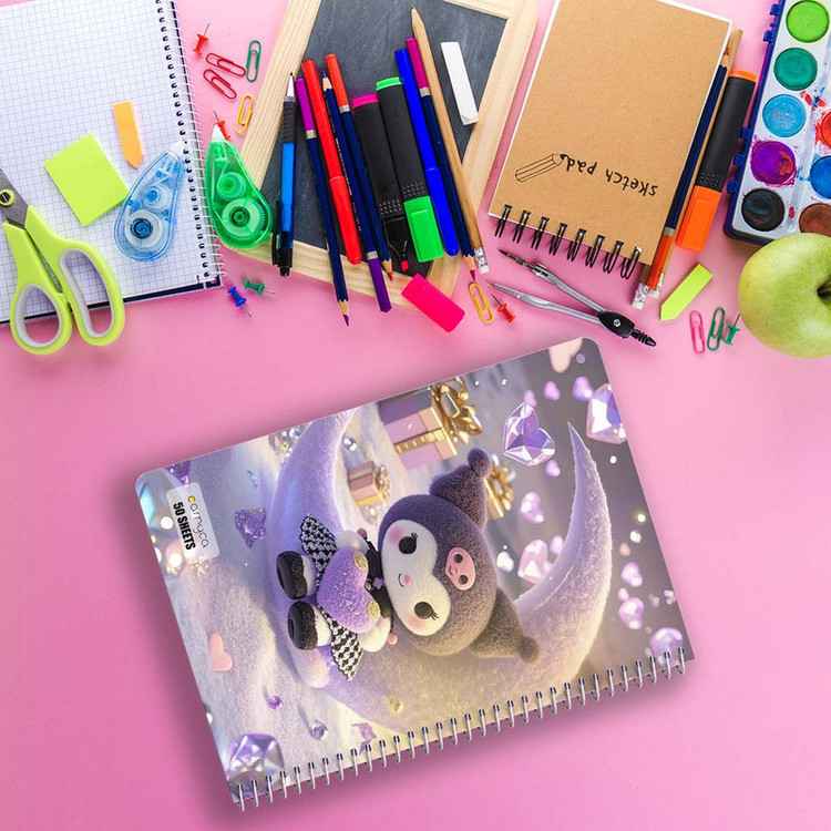 دفتر نقاشی 50 برگ کارنیکا طرح مای ملودی و کورومی My Melody & Kuromi کد 89053 مجموعه 4 عددی