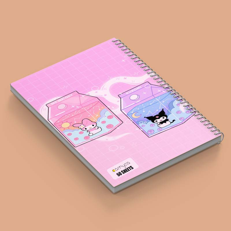 دفتر نقاشی 50 برگ کارنیکا طرح مای ملودی و کورومی My Melody & Kuromi کد 74453 مجموعه 4 عددی