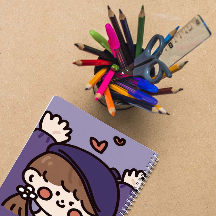 دفتر نقاشی 50 برگ کارنیکا طرح دختر خندون Smiling Girl کد 62320 مجموعه 4 عددی