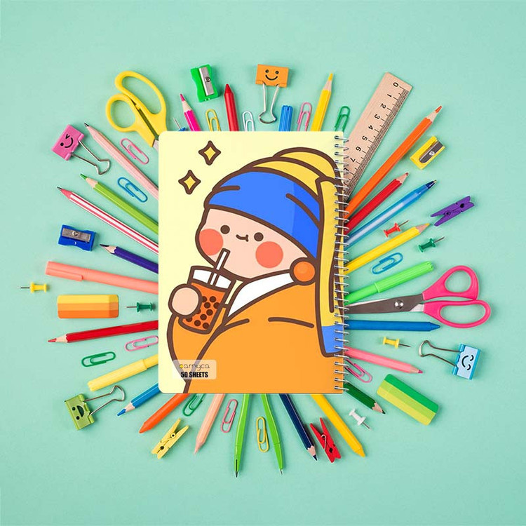 دفتر نقاشی 50 برگ کارنیکا طرح دختر خندون Smiling Girl کد 62320 مجموعه 4 عددی