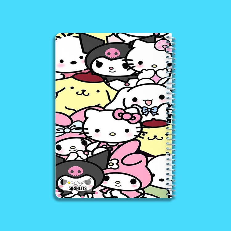 دفتر نقاشی 50 برگ کارنیکا طرح مای ملودی و کورومی My Melody & Kuromi کد 60969 مجموعه 4 عددی