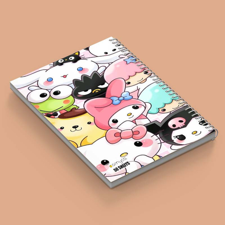 دفتر نقاشی 50 برگ کارنیکا طرح مای ملودی و کورومی My Melody & Kuromi کد 60969 مجموعه 4 عددی