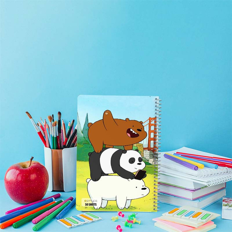 دفتر نقاشی 50 برگ کارنیکا طرح سه خرس کله پوک We Bare Bears کد 69196 مجموعه 4 عددی