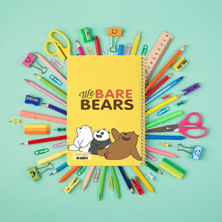 دفتر نقاشی 50 برگ کارنیکا طرح سه خرس کله پوک We Bare Bears کد 69196 مجموعه 4 عددی