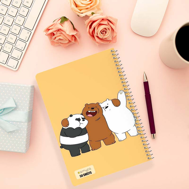 دفتر نقاشی 50 برگ کارنیکا طرح سه خرس کله پوک We Bare Bears کد 69196 مجموعه 4 عددی