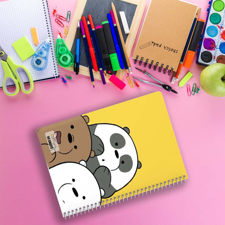 دفتر نقاشی 50 برگ کارنیکا طرح سه خرس کله پوک We Bare Bears کد 69196 مجموعه 4 عددی