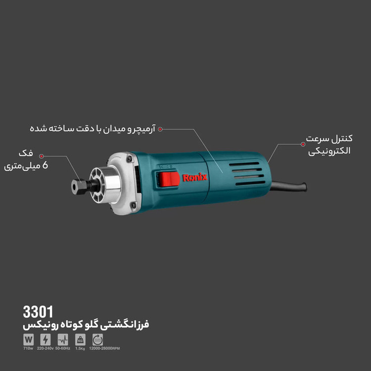 فرز انگشتی گلو کوتاه رونیکس مدل 3301