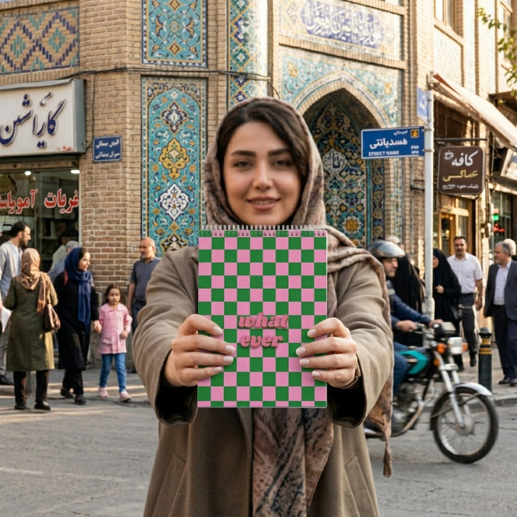 دفتر شطرنجی 80 برگ سیمی جلد سخت نوتیوا مدل what ever کد ch103