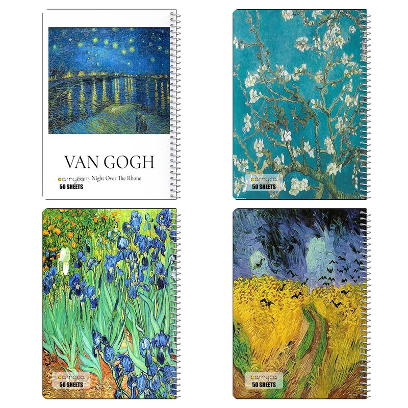 دفتر نقاشی 50 برگ کارنیکا طرح نقاشی‌های ون‌گوگ Van Gogh Paintings کد 36171 مجموعه 4 عددی