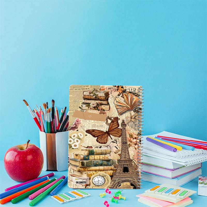 دفتر نقاشی 50 برگ کارنیکا طرح وینتج اسکرپ بوک Vintage Scrapbook کد 42408 مجموعه 4 عددی