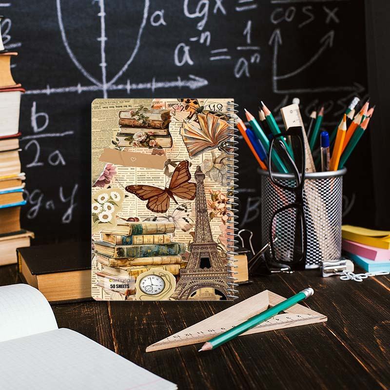 دفتر نقاشی 50 برگ کارنیکا طرح وینتج اسکرپ بوک Vintage Scrapbook کد 42408 مجموعه 4 عددی