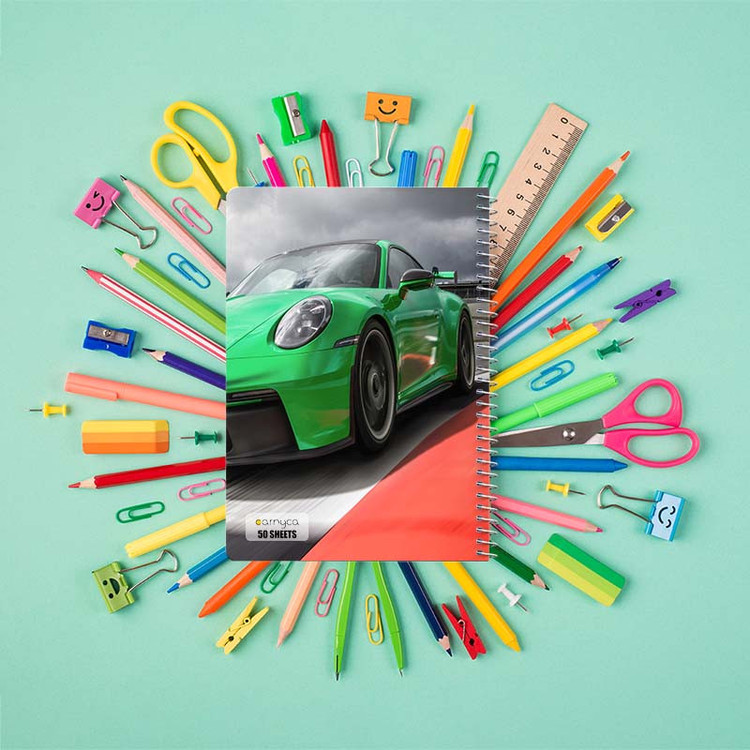 دفتر نقاشی 50 برگ کارنیکا طرح پورشه Porsche کد 13872 مجموعه 4 عددی