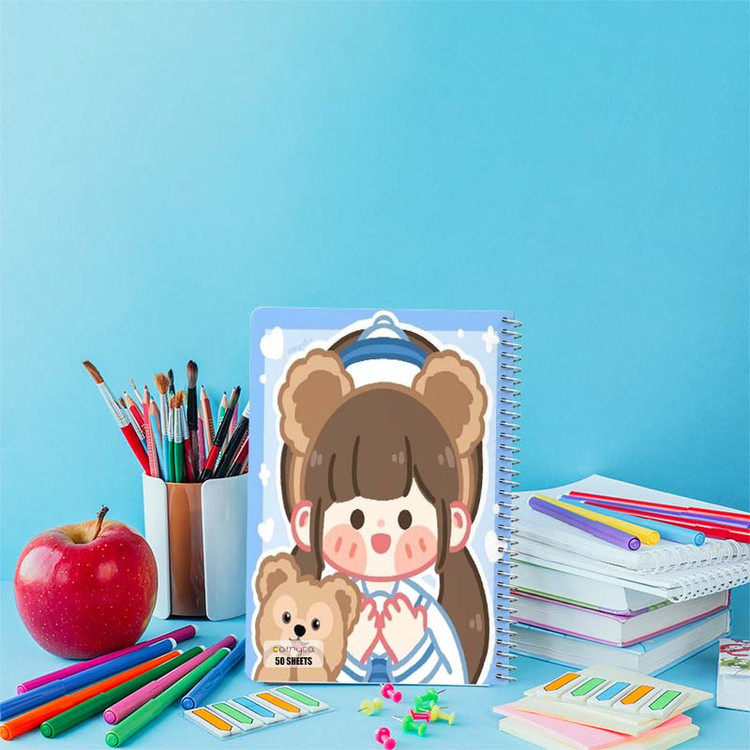 دفتر نقاشی 50 برگ کارنیکا طرح دختر کیوت Cute Girl کد 82802 مجموعه 4 عددی