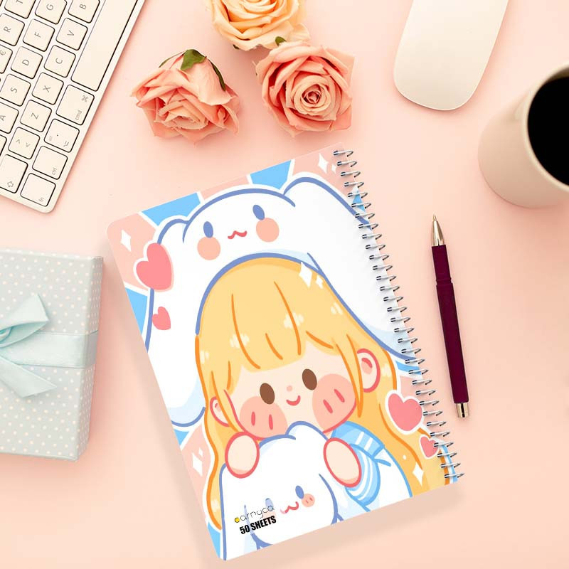 دفتر نقاشی 50 برگ کارنیکا طرح دختر کیوت Cute Girl کد 82802 مجموعه 4 عددی