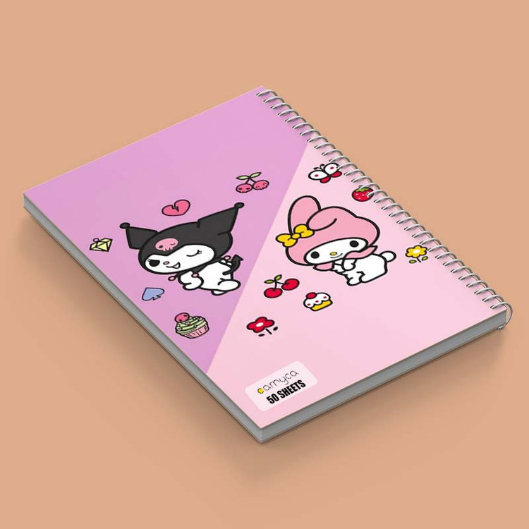 دفتر نقاشی 50 برگ کارنیکا طرح مای ملودی و کورومی My Melody & Kuromi کد 25782 مجموعه 4 عددی