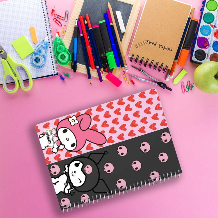 دفتر نقاشی 50 برگ کارنیکا طرح مای ملودی و کورومی My Melody & Kuromi کد 25782 مجموعه 4 عددی