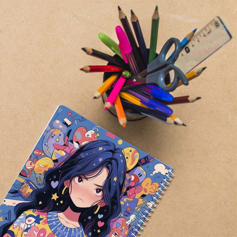 دفتر نقاشی 50 برگ کارنیکا طرح دختر فانتزی Fantasy Girl کد 12048 مجموعه 4 عددی