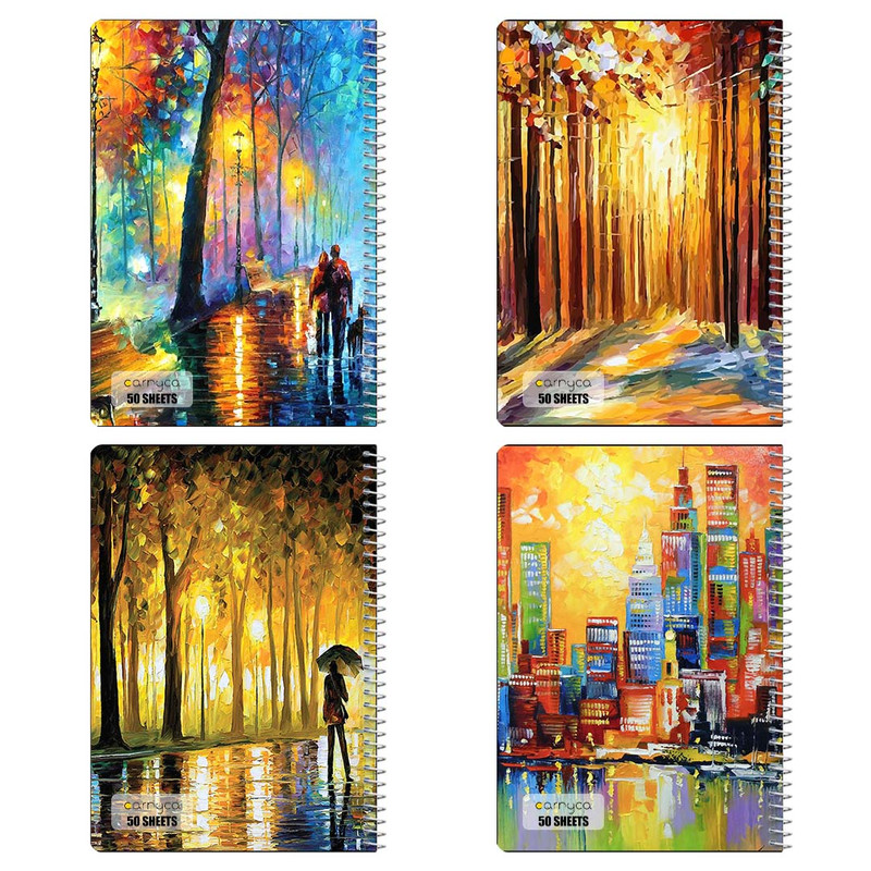 دفتر نقاشی 50 برگ کارنیکا طرح نقاشیهای آبرنگی Watercolor Paintings کد 88355 مجموعه 4 عددی
