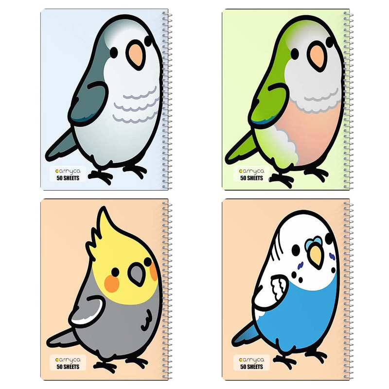 دفتر نقاشی 50 برگ کارنیکا طرح طوطی Parrot کد 58866 مجموعه 4 عددی