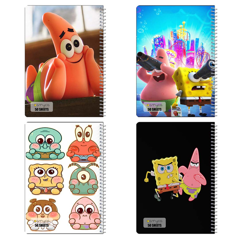 دفتر نقاشی 50 برگ کارنیکا طرح spong bob کد 73430 مجموعه 4 عددی