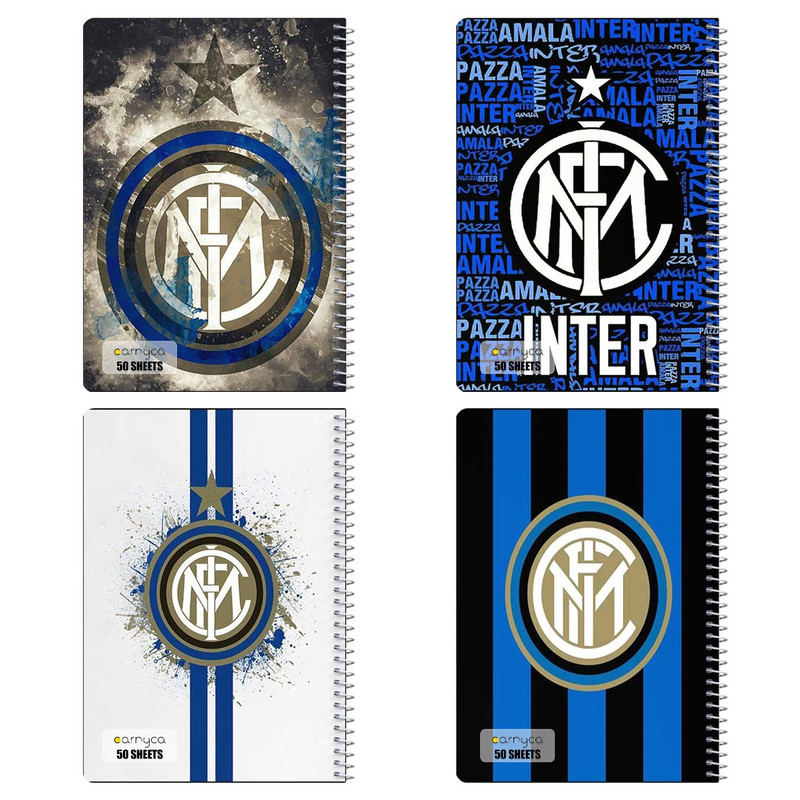دفتر نقاشی 50 برگ کارنیکا طرح اینتر میلان Inter Milan کد 60571 مجموعه 4 عددی