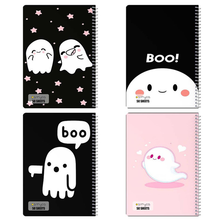 دفتر نقاشی 50 برگ کارنیکا طرح روح کیوت Cute Ghost کد 12818 مجموعه 4 عددی