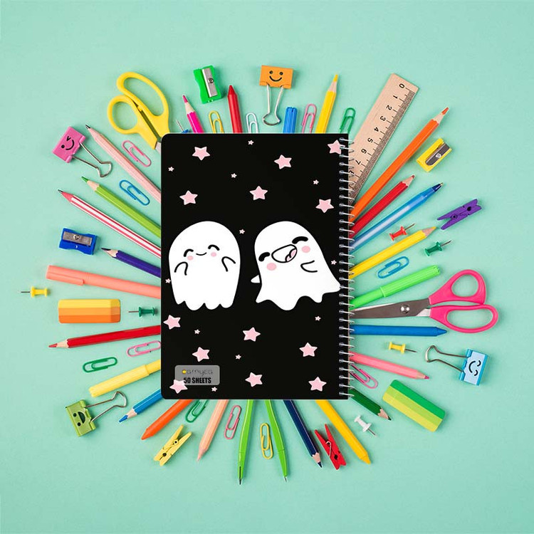 دفتر نقاشی 50 برگ کارنیکا طرح روح کیوت Cute Ghost کد 12818 مجموعه 4 عددی