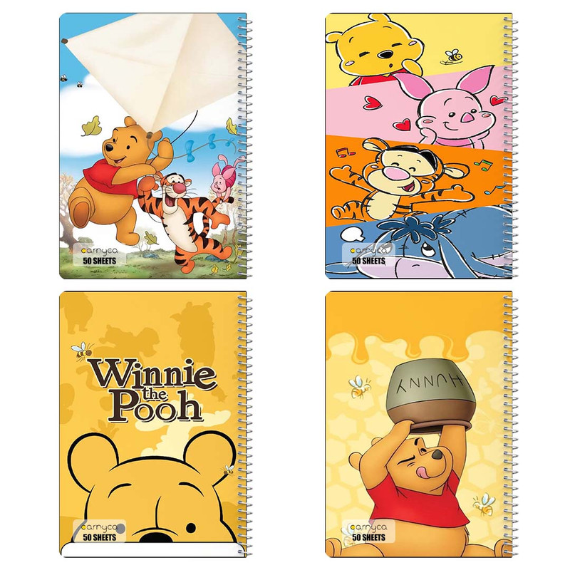 دفتر نقاشی 50 برگ کارنیکا طرح وینی خرسه Winnie the Pooh کد 62917 مجموعه 4 عددی