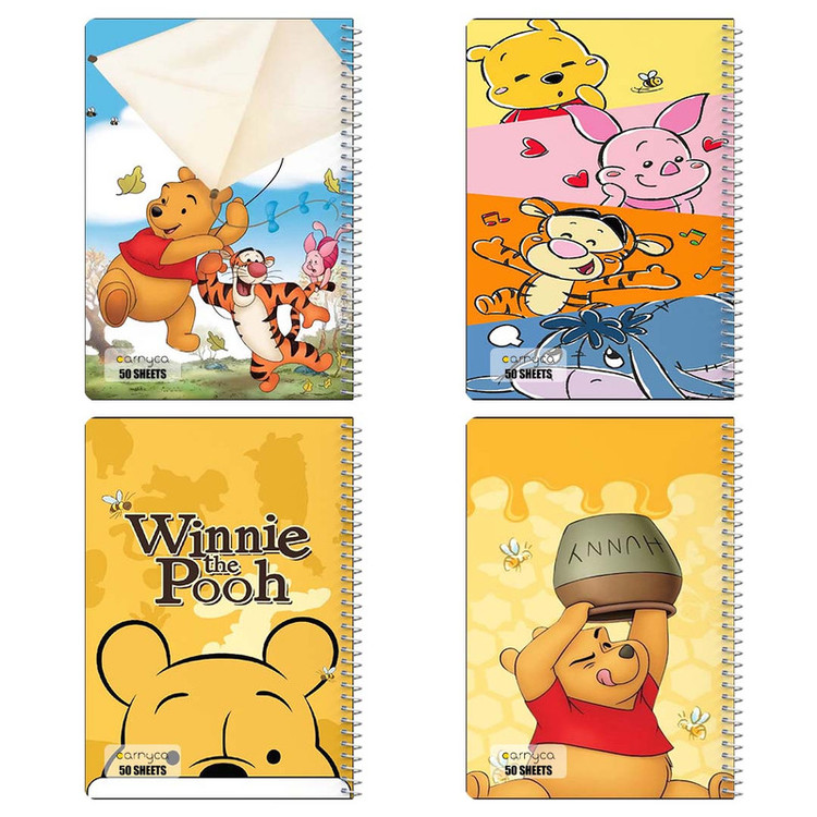 دفتر نقاشی 50 برگ کارنیکا طرح وینی خرسه Winnie the Pooh کد 62917 مجموعه 4 عددی