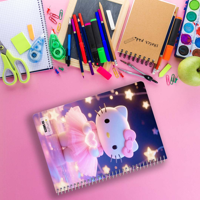 دفتر نقاشی 50 برگ کارنیکا طرح هلو کیتی hello kitty کد 14716 مجموعه 4 عددی